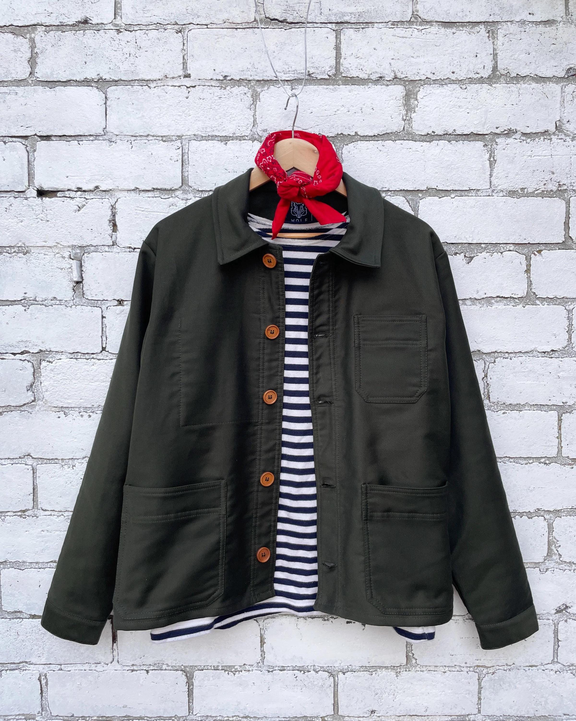 Moleskin Cotton Chore French Workwear Jacket - Made in England