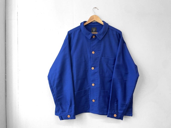 1950s Navy French Workwear Jacket - Made in England- Navy Blue