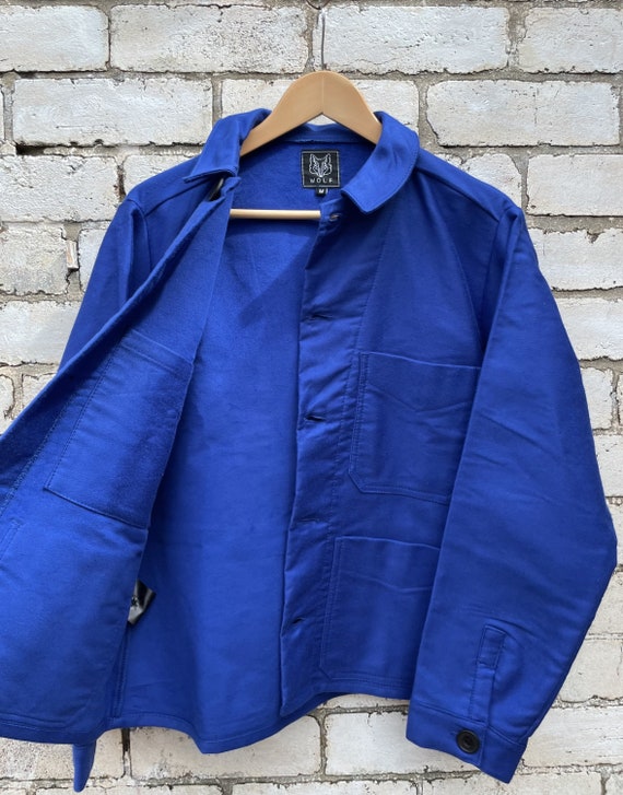 Made in England Moleskin Cotton Chore French Workwear Jacket Premium Range Classic Bugatti Blue Etsy Ireland