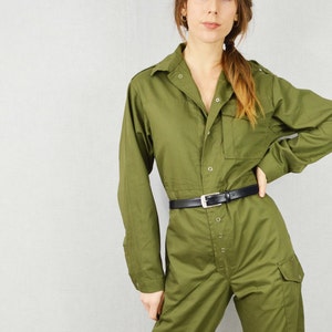 Unisex Vintage Green Military Boilersuit Jumpsuit Coveralls image 2