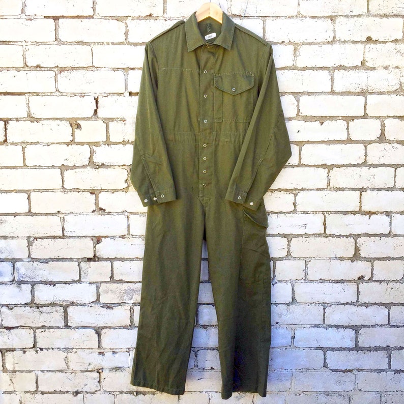 Unisex Vintage Green Military Boilersuit Jumpsuit Coveralls image 6
