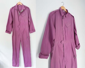 Vintage British RAF Coveralls Dark Pink Boilersuit Military Rework