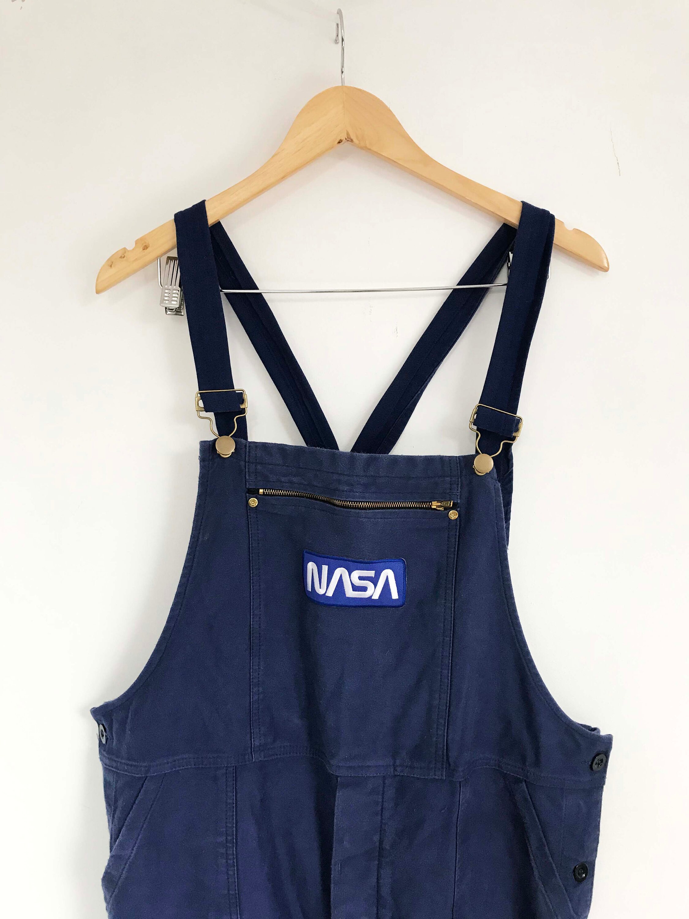 Image of Vintage Moleskin Dungarees Nasa Badge Reworked Size Large Xl