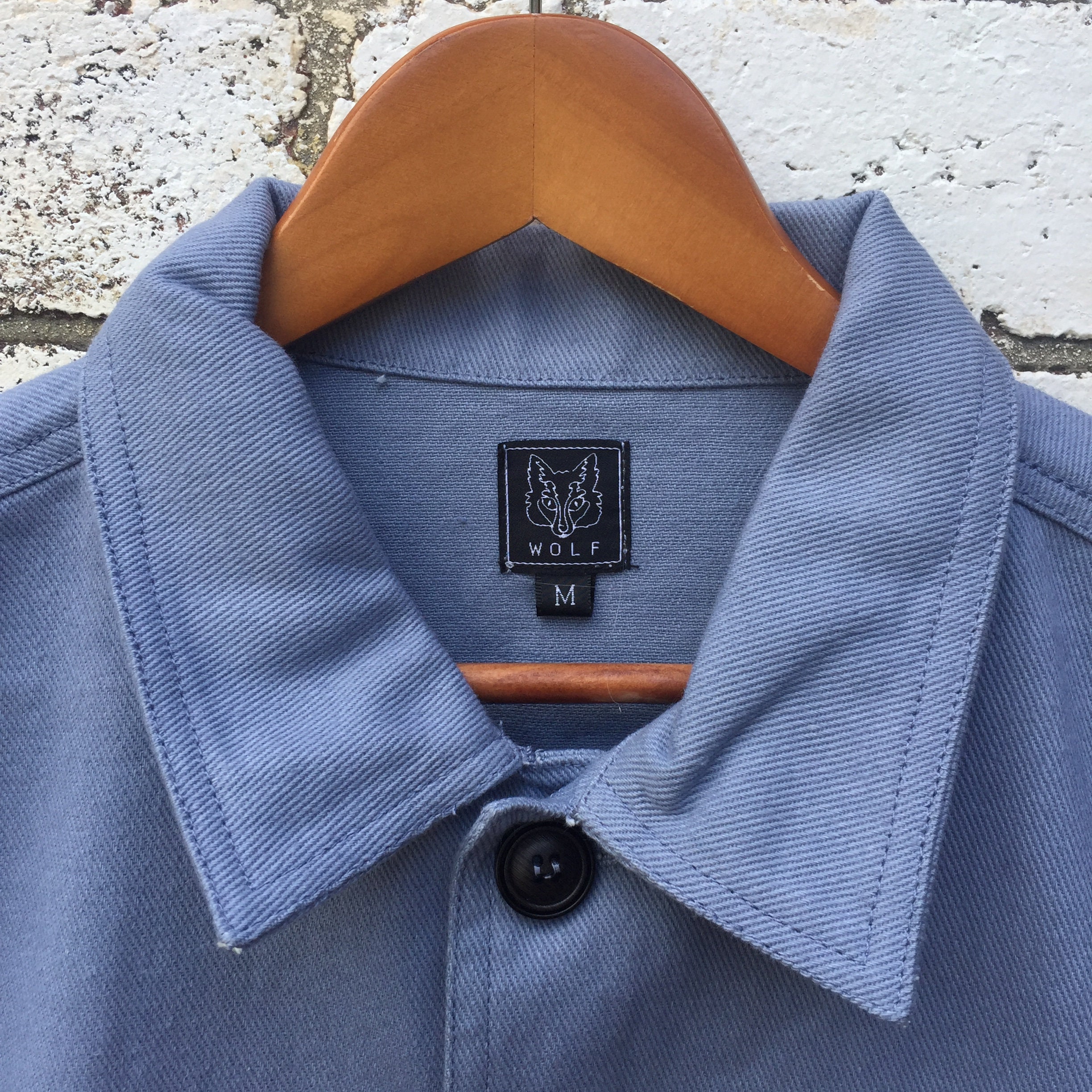 60s Style French Chalk Blue Cotton Twill Canvas Chore Jacket 60s Style French Chalk Blue Cotton Twill Canvas Chore Jacket