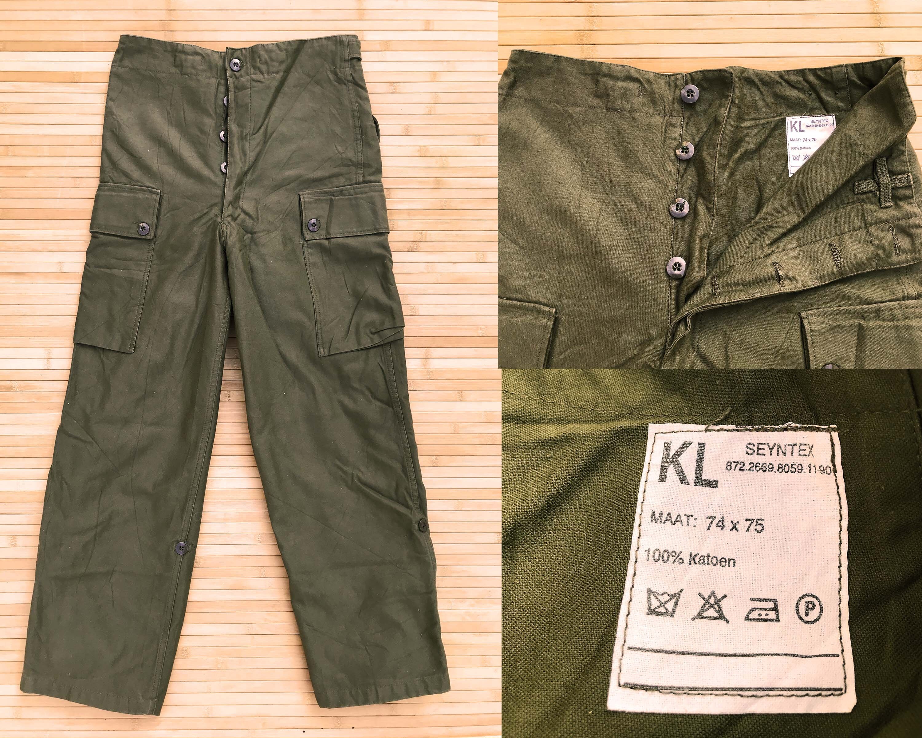 Image of Vintage Military Pants Trousers Dutch Fatigues High Waisted Xs/Small W26 W28 W30