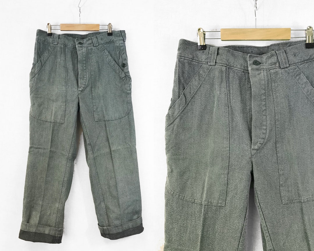 Vintage Denim 1960s Swiss Work Pants / Chore Trousers - Salt Vintage Denim 1960s Swiss Work Pants / Chore Trousers - Salt