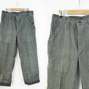 Vintage Denim 1960s Swiss Work Pants / Chore Trousers - Salt & Pepper Grey