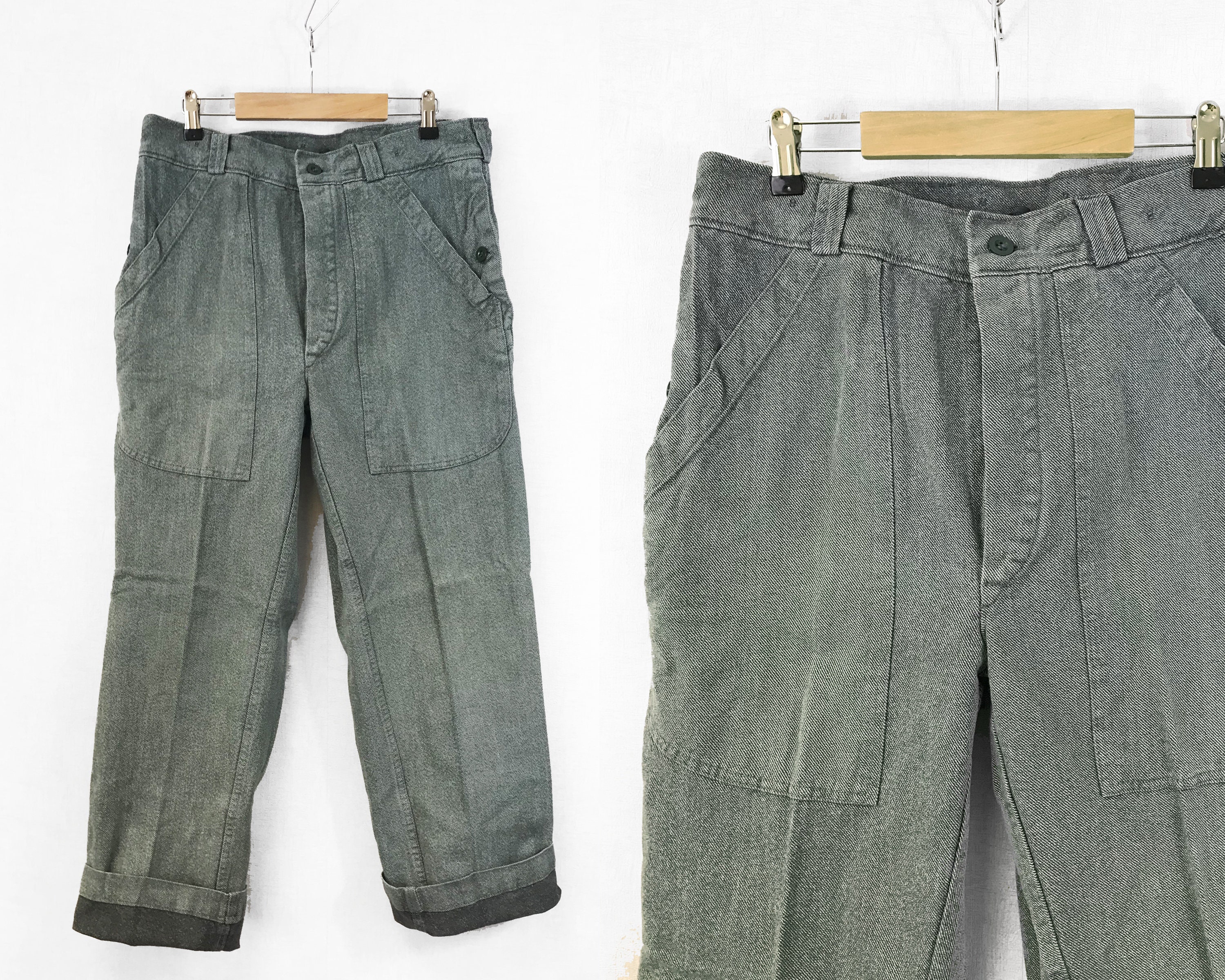 Vintage Denim 1960s Swiss Work Pants / Chore Trousers Salt