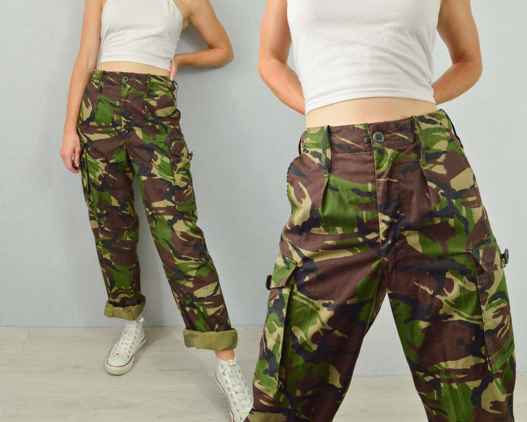 British Army Camo Pants - Khaki Green Cargo Combat Trousers Straight ...