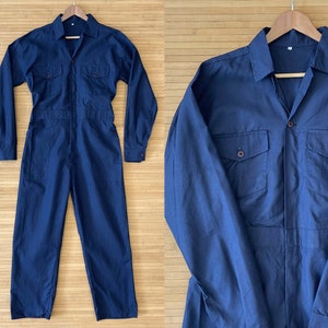 Vintage LL Bean Workwear Coveralls Overalls Jumpsuit Navy Blue - Medium - Boilersuit