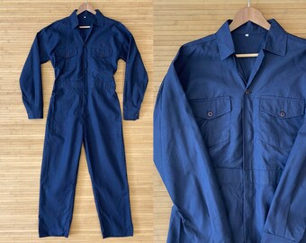 Vintage LL Bean Workwear Coveralls Overalls Jumpsuit Navy Blue - Medium - Boilersuit
