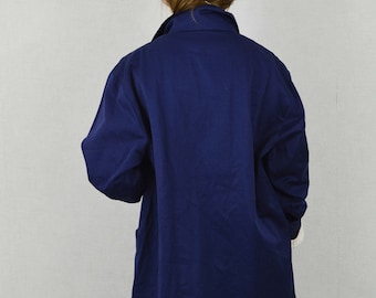 French EU Chore Worker Work Jackets - 100% Cotton - Navy