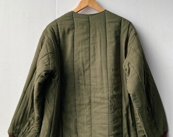Vintage 1960s Army Liner European Button up Cotton - Czech