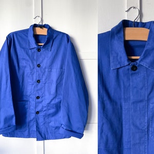 French Chore Worker Work Jackets Cobalt Blue True Vintage