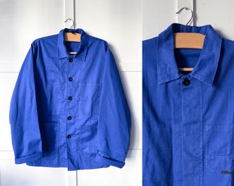 French Chore Worker Work Jackets Cobalt Blue True Vintage