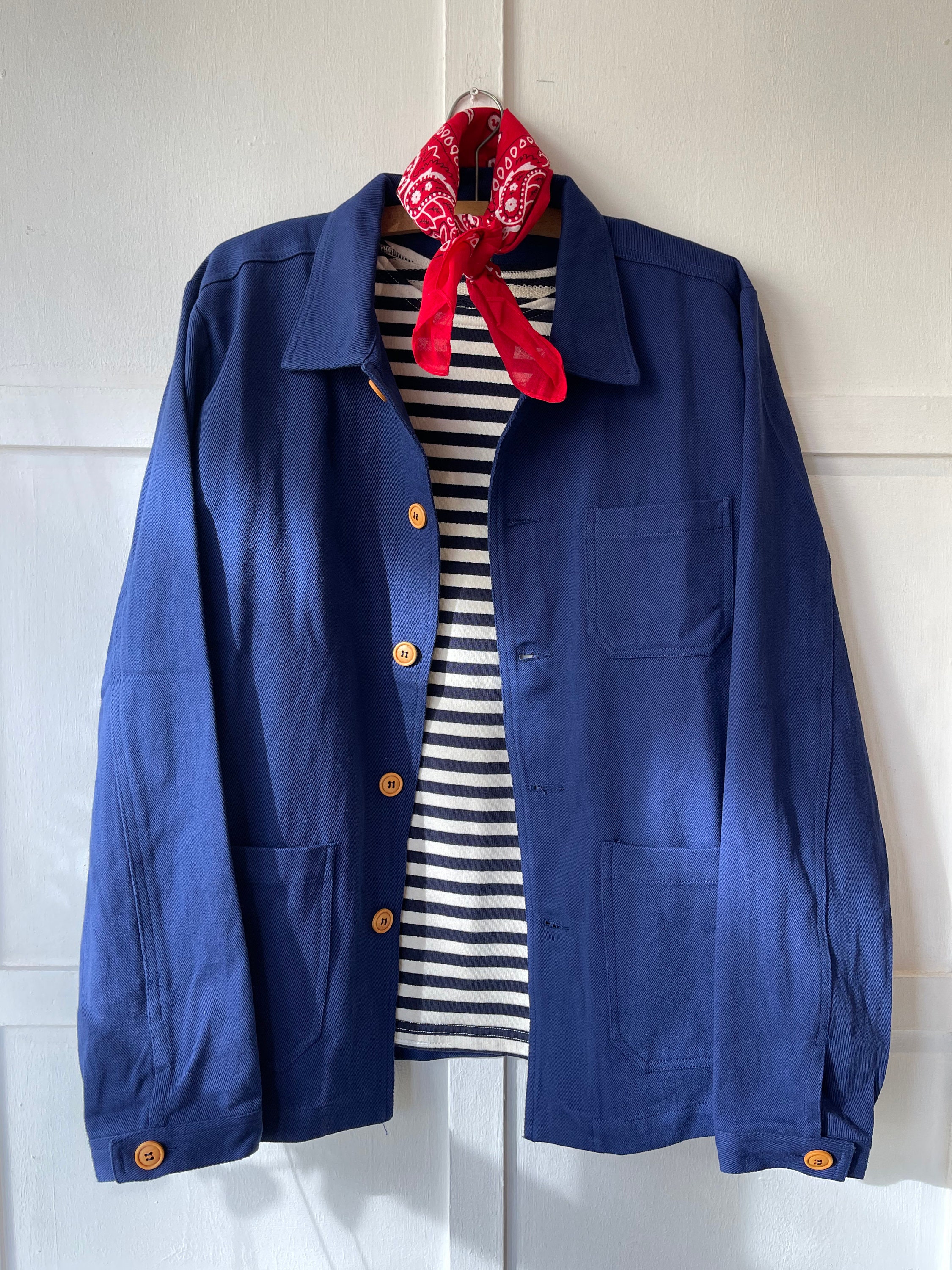 ジャケット・アウター 60s-70s French Cotton Twill Work Jacket French 70s Work Peasant Blue Cotton Twill Jacket L'AMOVIS