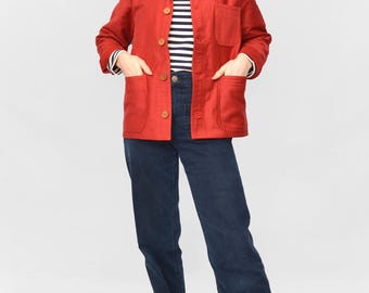 ラメルマメゾン正規品★25SS★WOOD BUTTON FRENCH JACKET MIX BZEN M.3060 JOEL VINTAGE FIT DROP SHOULDERS SLIGHT BOX CUT 2