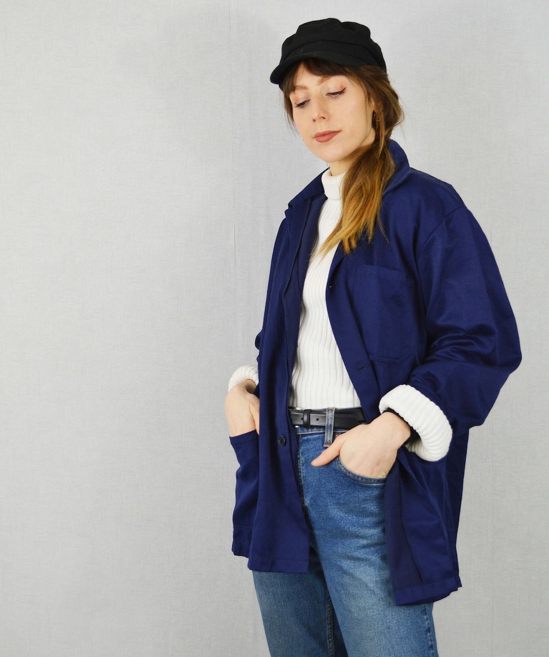 70s EURO VINTAGE FRENCH WORKER ボロジャケット VINTAGE Unisex Chore French Work Jackets EU - All Sizes - 8