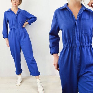 Unisex French Workwear Overalls Railroad Navy Blue - Herringbone Cotton - XS S M L XL - Boilersuit