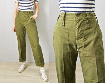 Pantalon de travail pour homme British Army Issue vintage - Vert olive