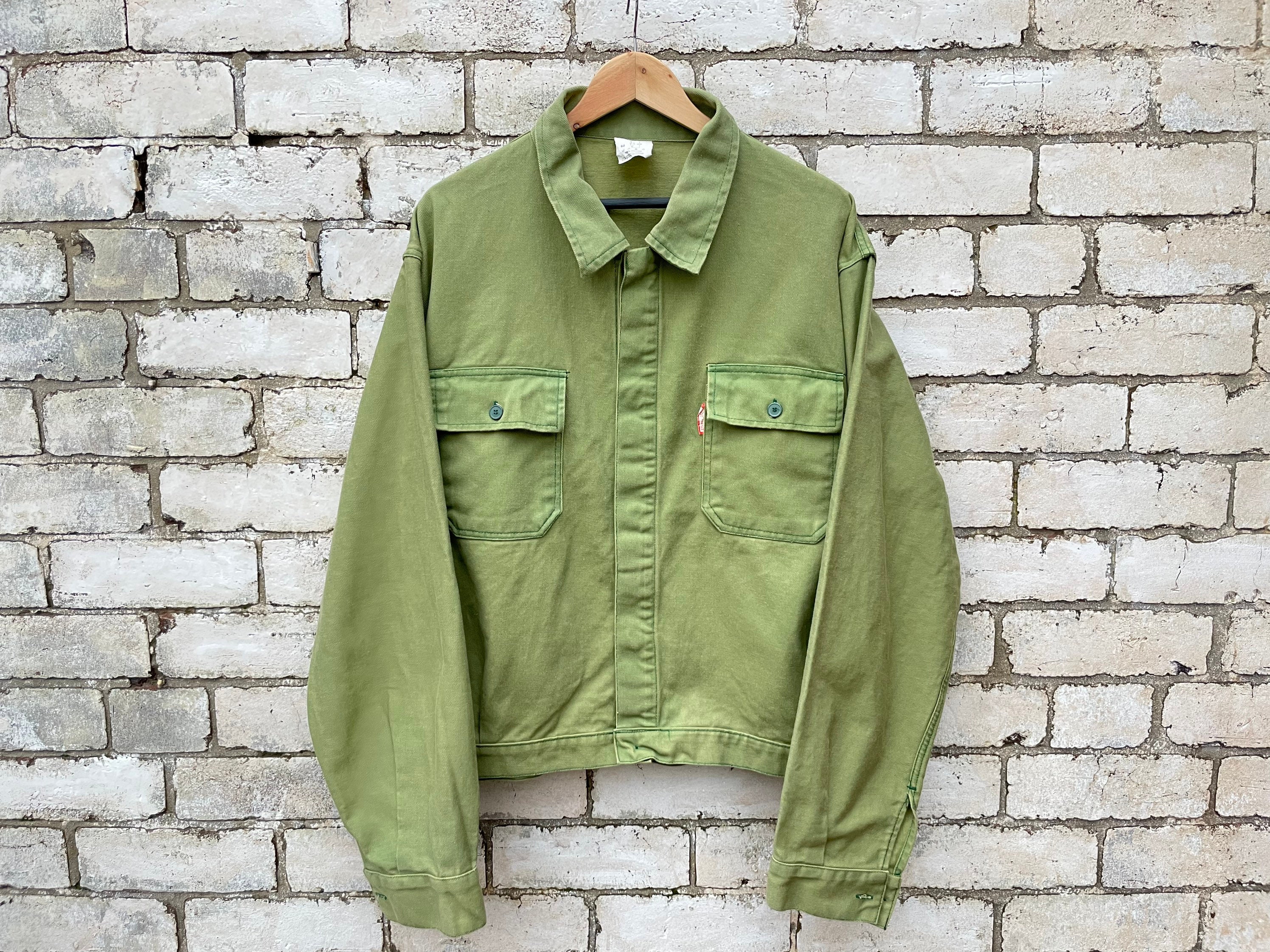 Vintage Chore Jacket Heavy Twill Thick Cotton Workwear Jacket