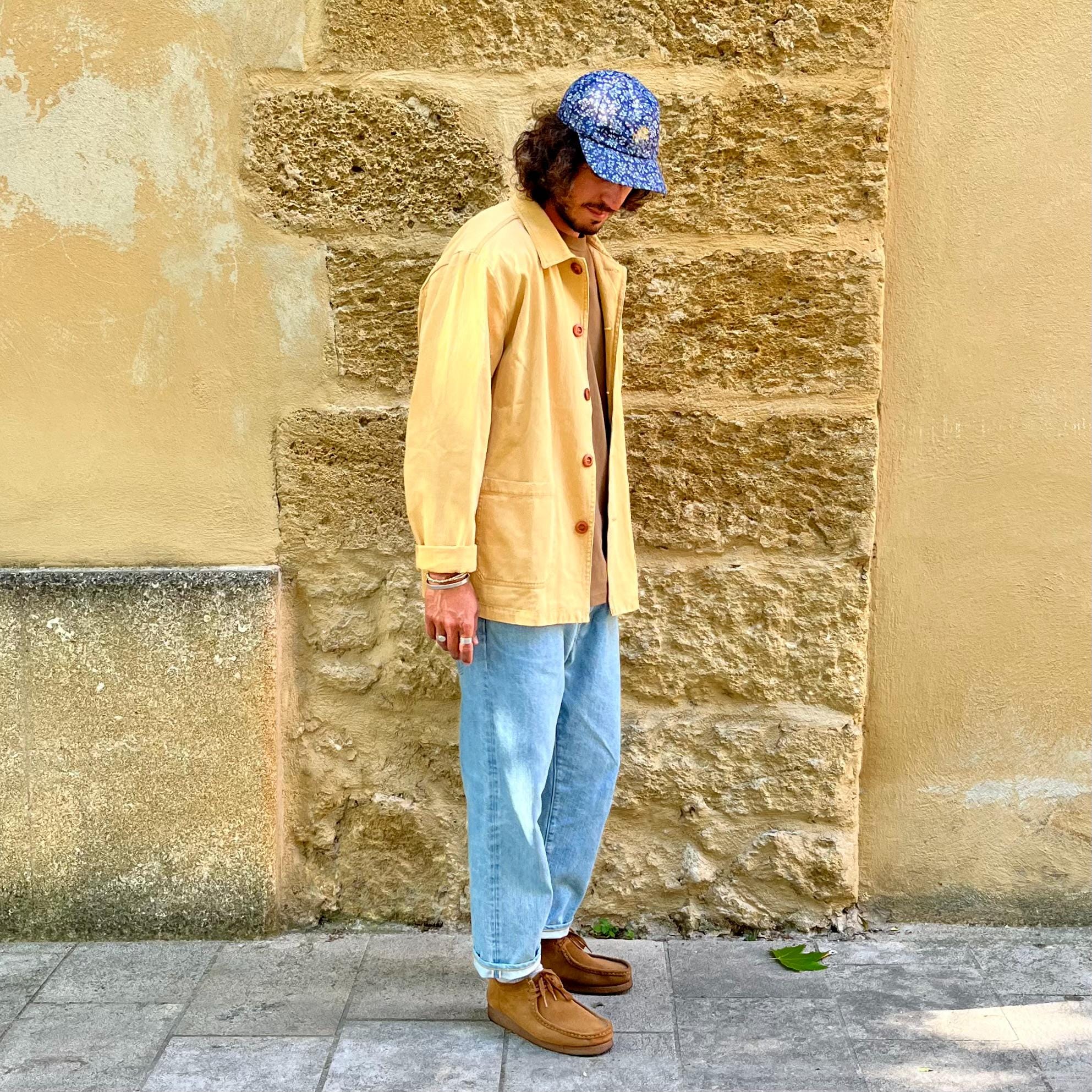 Washed Camel 60s Style French Herringbone Cotton Twill Canvas