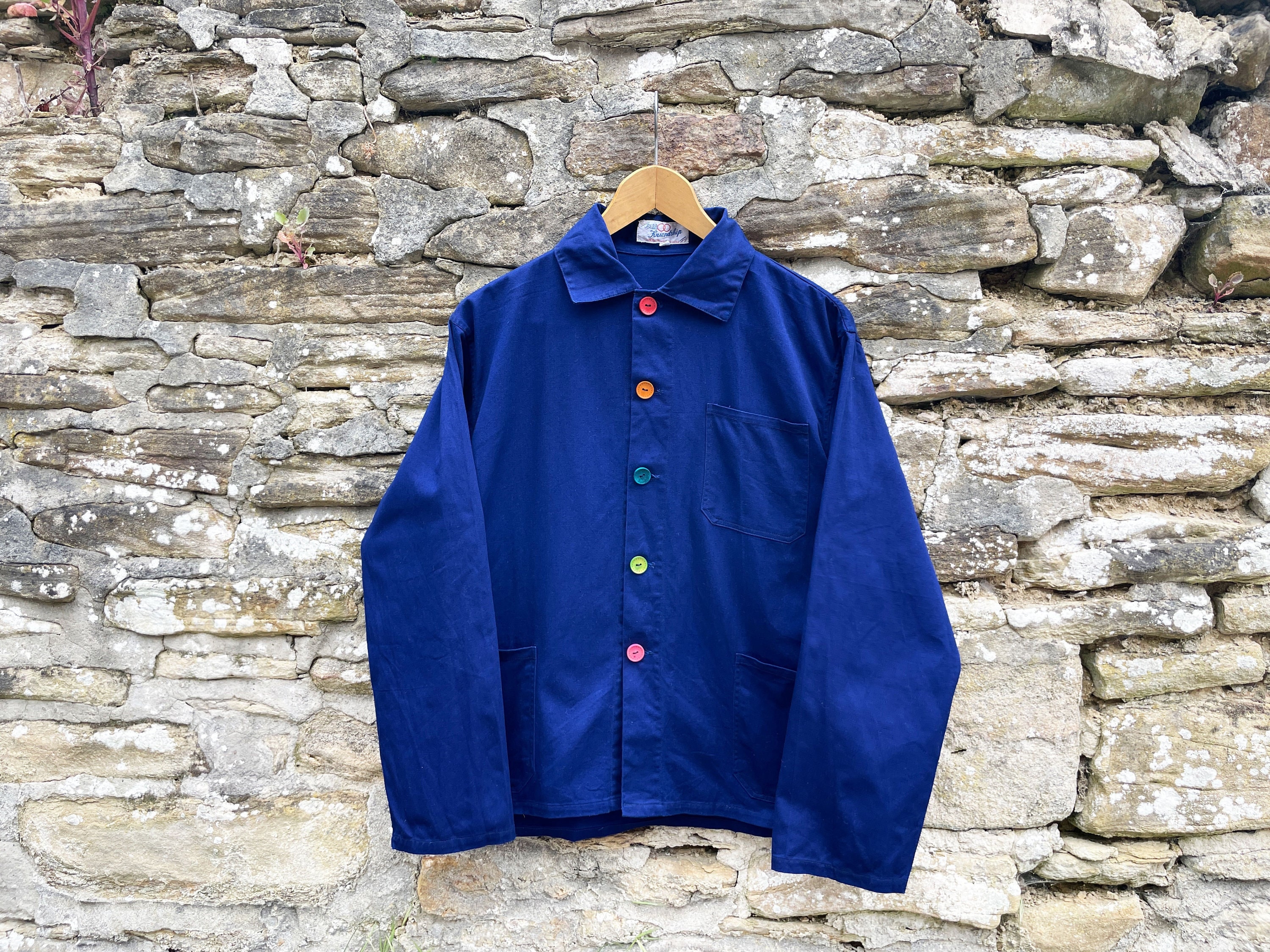 Vintage French Cotton Chore Worker Jacket - Colourful