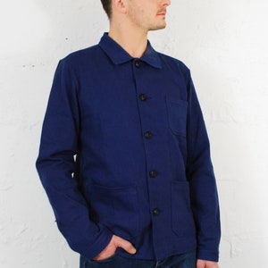 60s Style French Cotton Twill Navy Blue Canvas Chore Jacket Various Sizes image 4