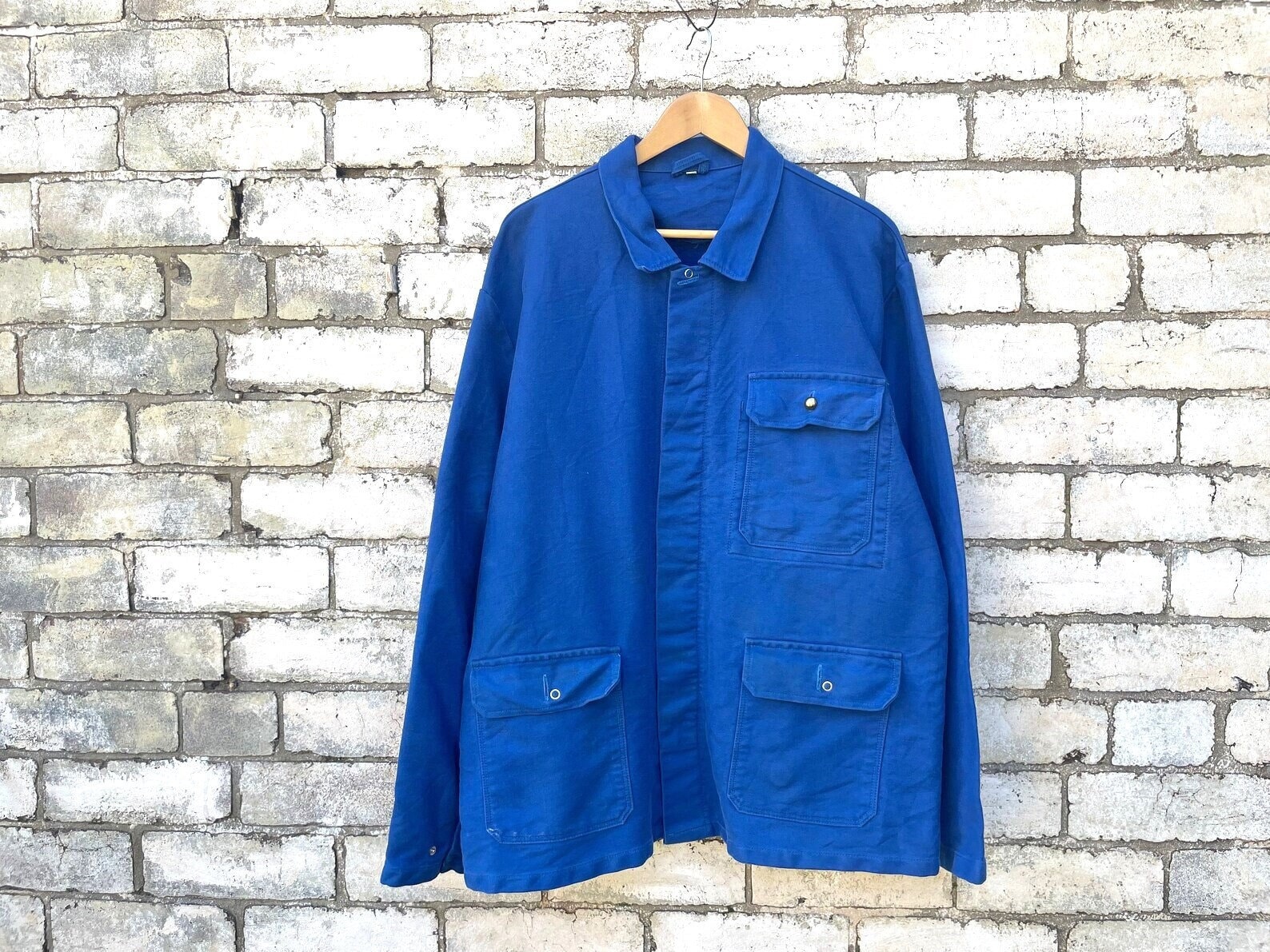 Kai D Utility — French Moleskin Work Jacket - French Blue - 42, 44, 48, 50