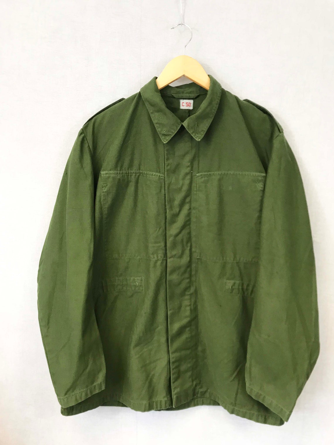 Vintage Army Green Chore Jacket 100% Cotton Swedish | Etsy