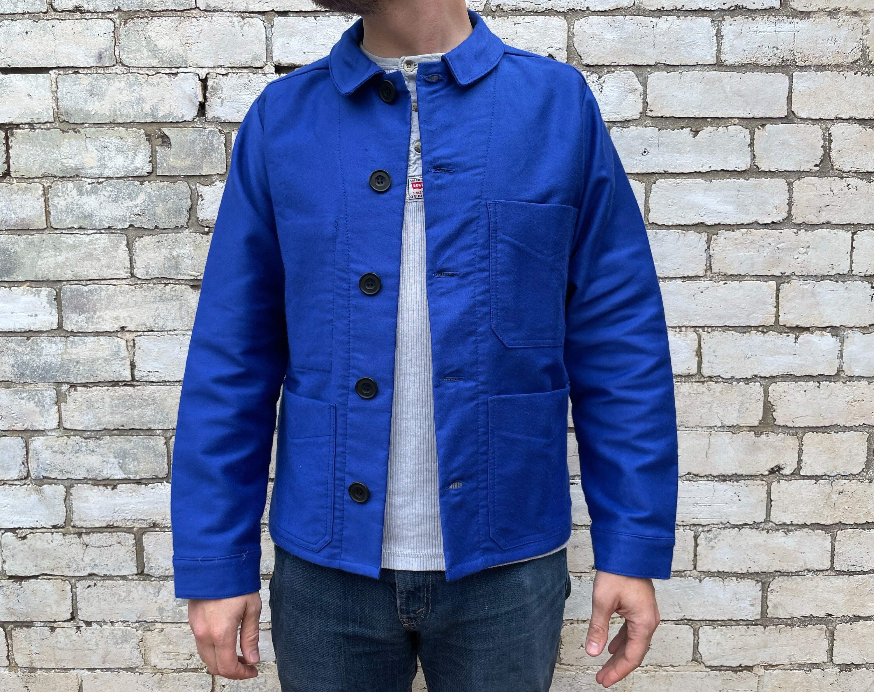 Made in England Moleskin Cotton Chore French Workwear Jacket