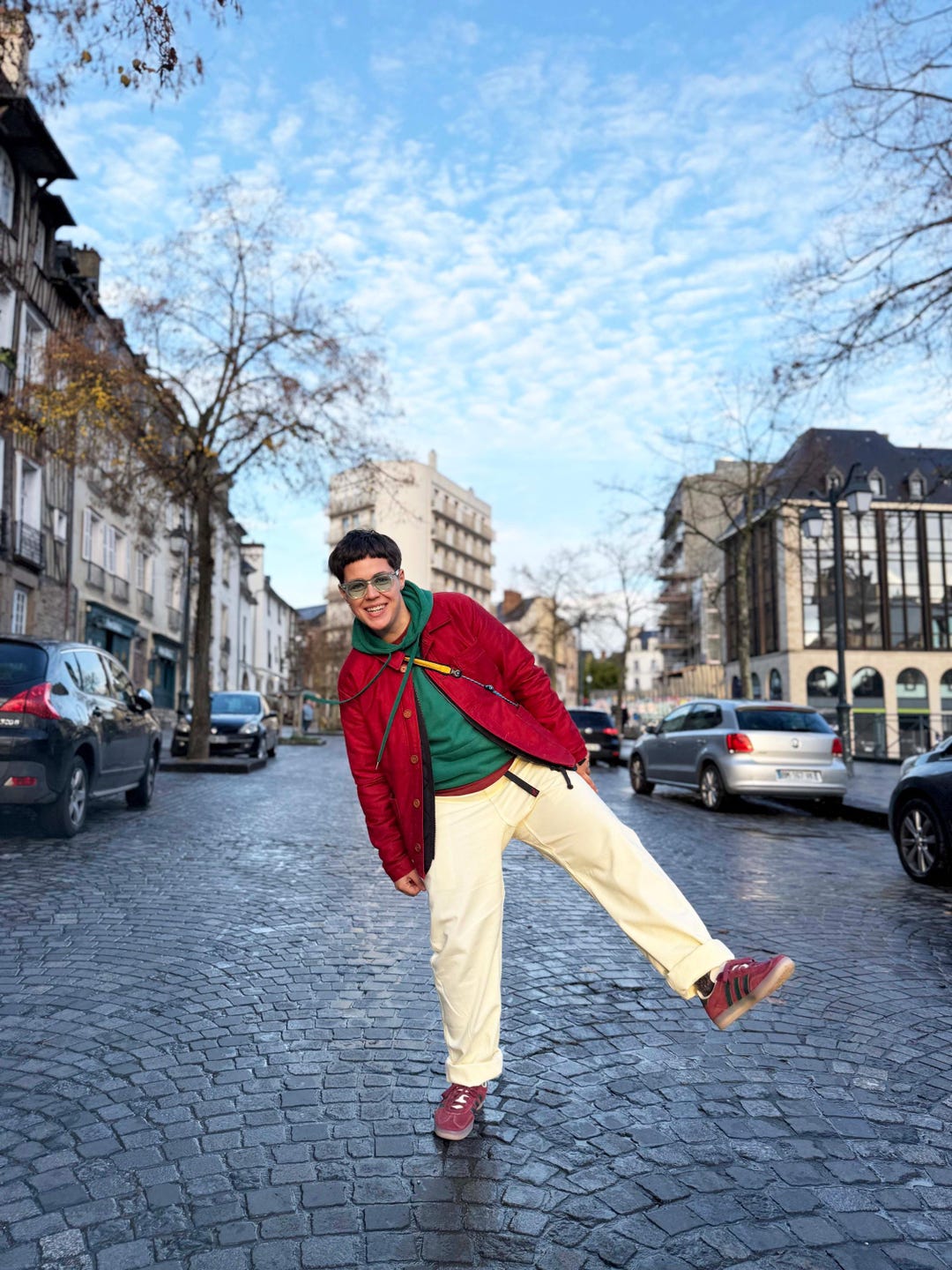 Berry Red Moleskin French Workwear Jacket Cotton - Chore Coat