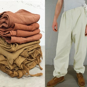 Vintage 1960s Baumwolle Japanischer Stil Army Arbeitshose Hosen Verschiedene Farben - Einheitsgröße - Plus Size