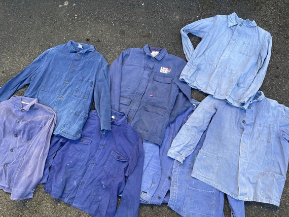 ジャケット・アウター 50s French Vintage Light Blue Work JKT 50's] French Vintage Blue Thin Twil Work Jacket 