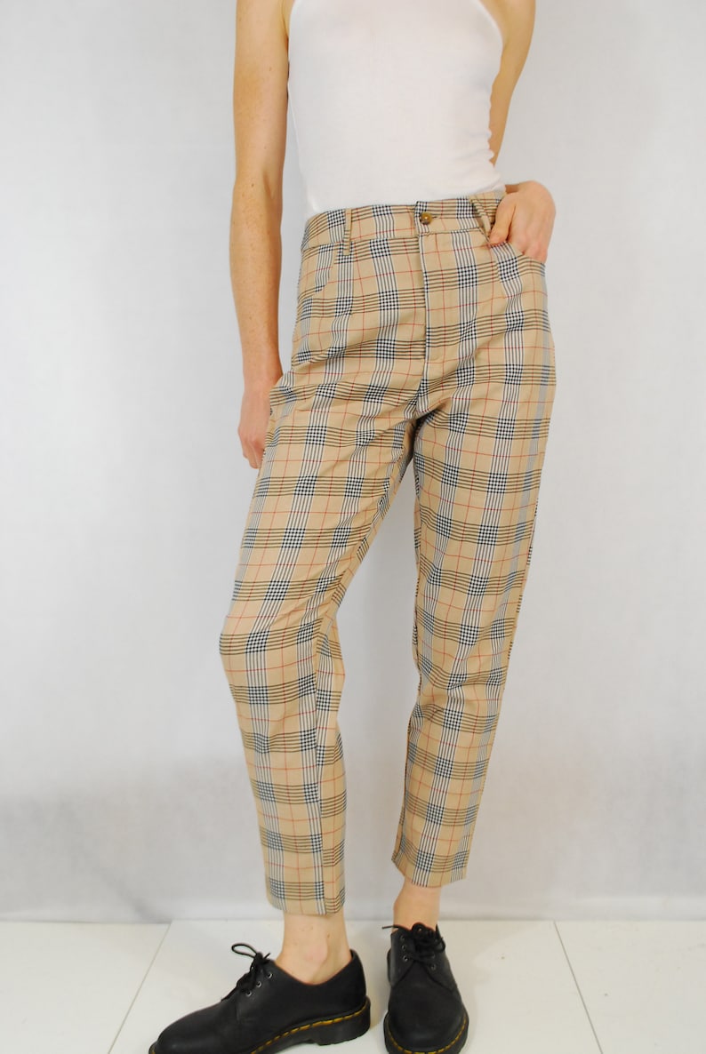 Tartan Plaid Check Chino Capri Pants/Trousers image 6