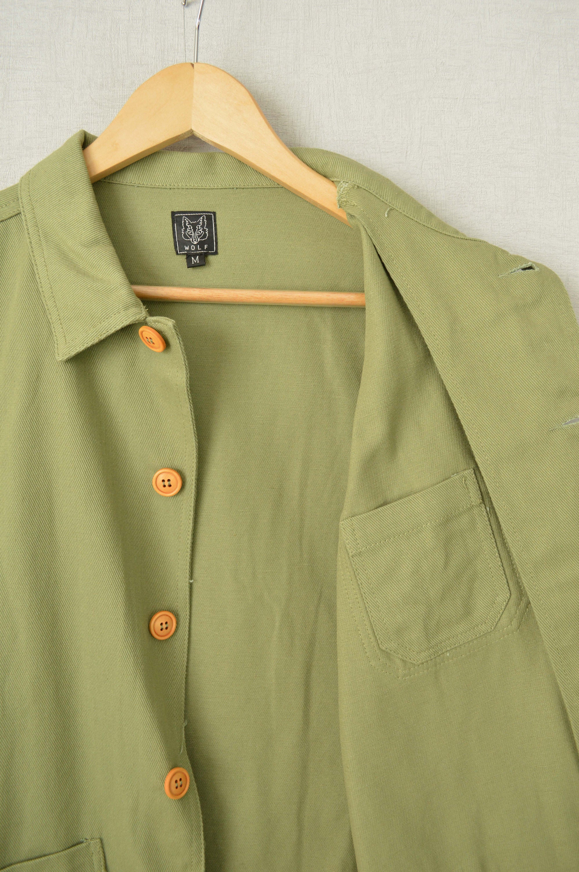 60s Style French Army Green Cotton Twill Canvas Chore Jacket - Etsy UK