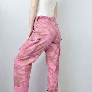 Vintage British Pink Camo Pants High Waisted Straight Leg - Etsy