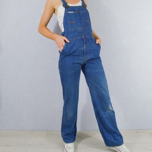 Vintage 90s Denim Dungarees Long Full 