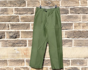 Mens 60s Swedish Utility Workwear Chore Pants / Trousers - W31 L29