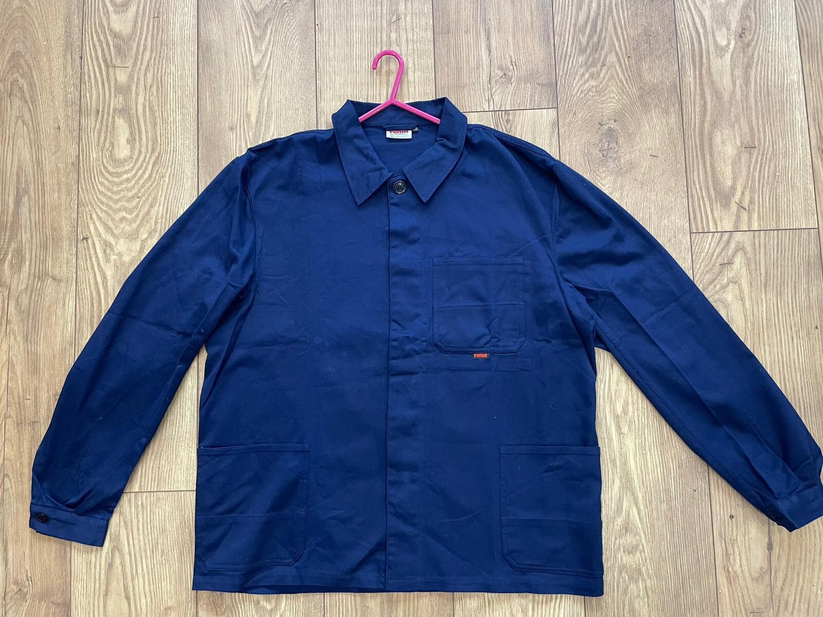 ジャケット・アウター VINTAGE euro work jacket French VINTAGE French Worker Work CHORE Jackets - Royal/Cobalt Blue