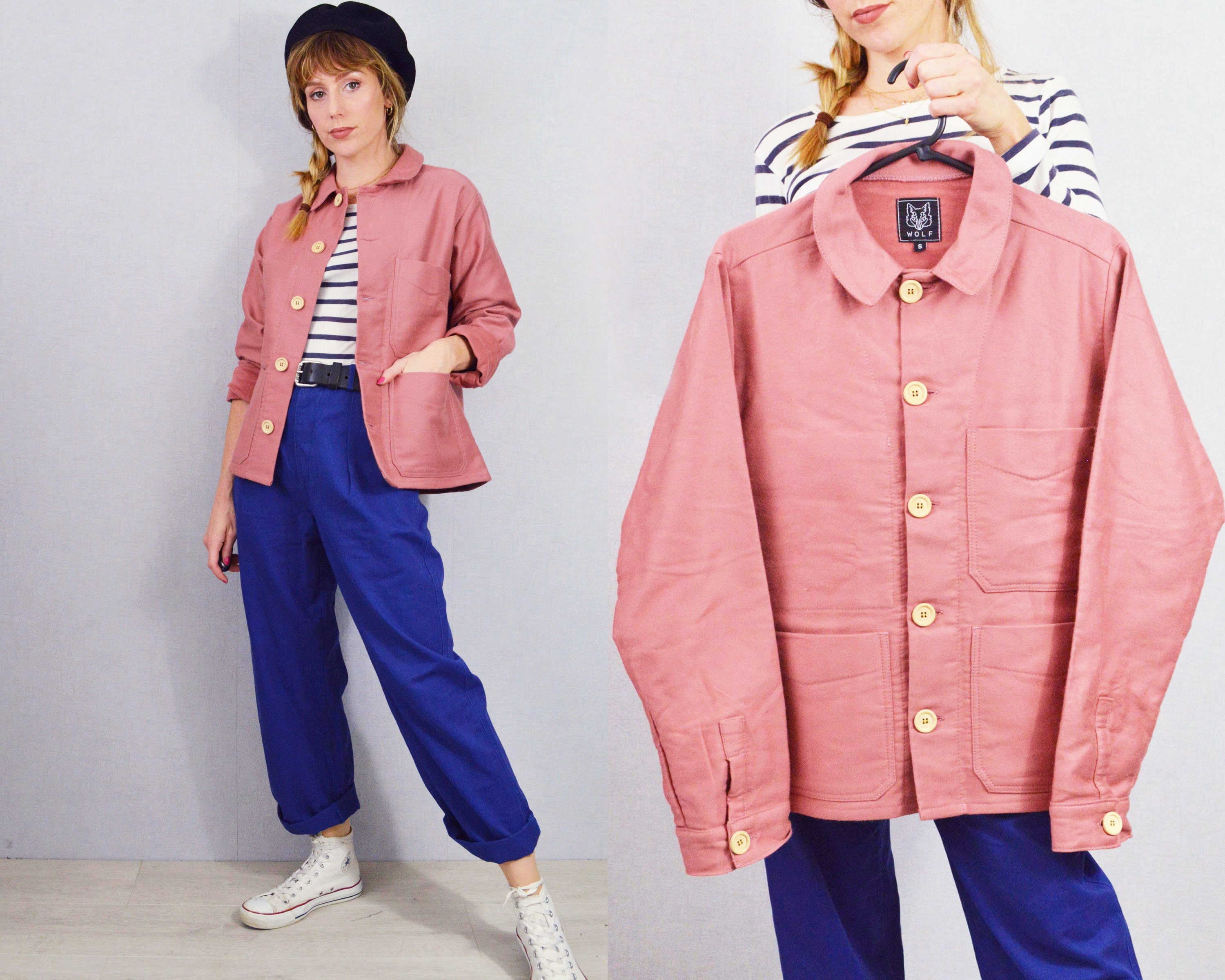 French Workwear Jacket Moleskin Cotton Chore - Made in England