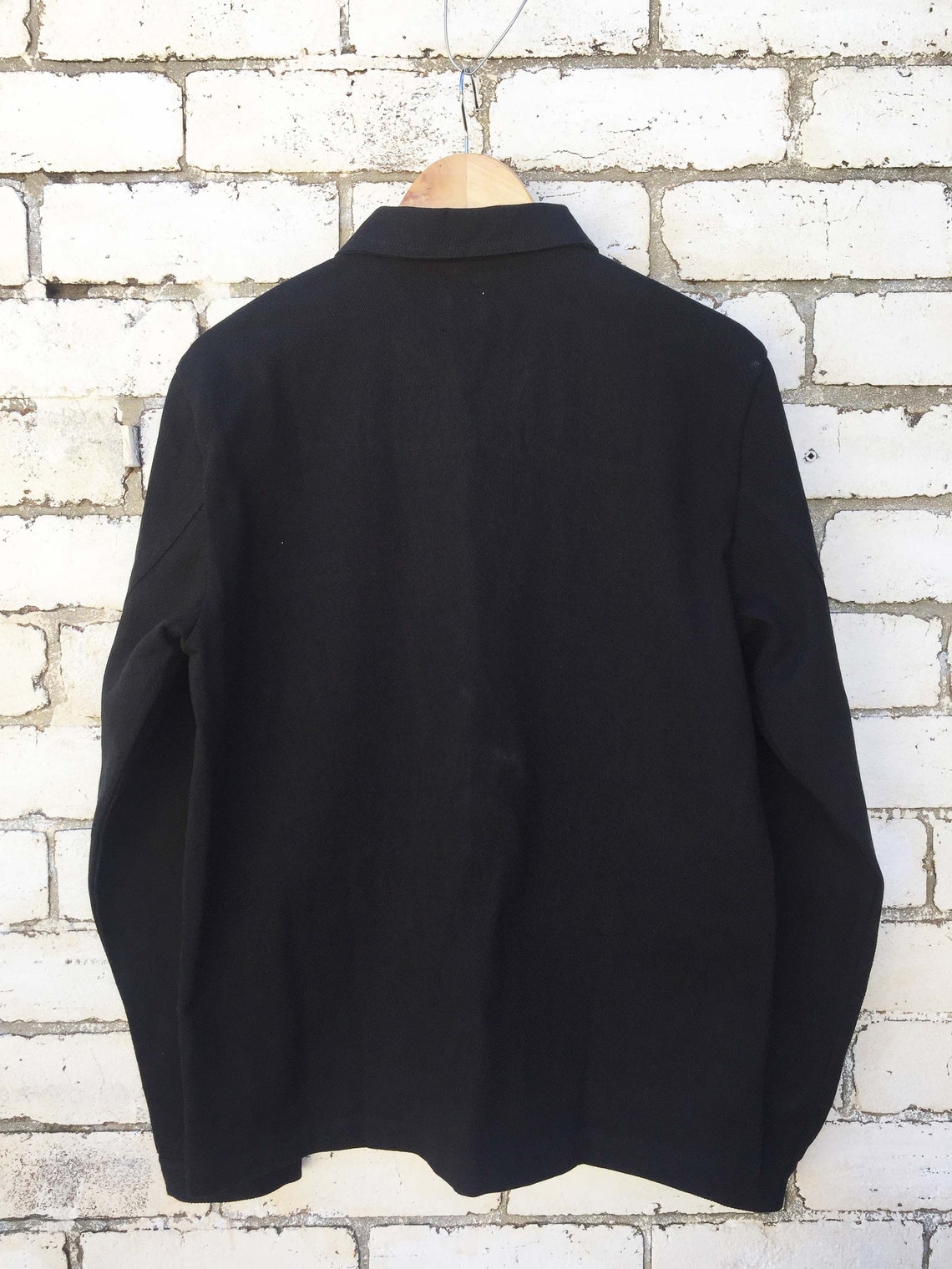 60s Style French Black Cotton Twill Canvas Chore Jacket - Etsy