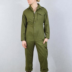 Unisex Vintage Green Military Boilersuit Jumpsuit Coveralls image 4