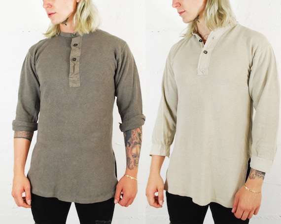 Vintage 1930s Smock Grandad Top Shirts Cotton - B
