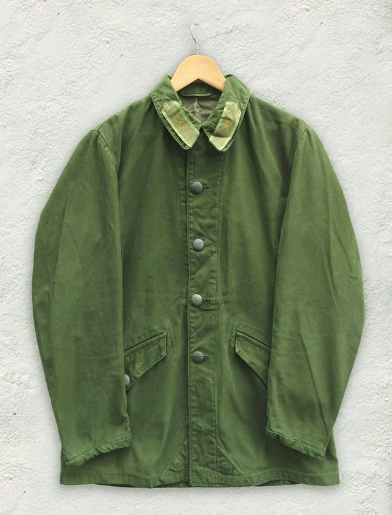 M59 Rare Swedish 60s/70s Olive Green Army Chore Worker Field Jacket