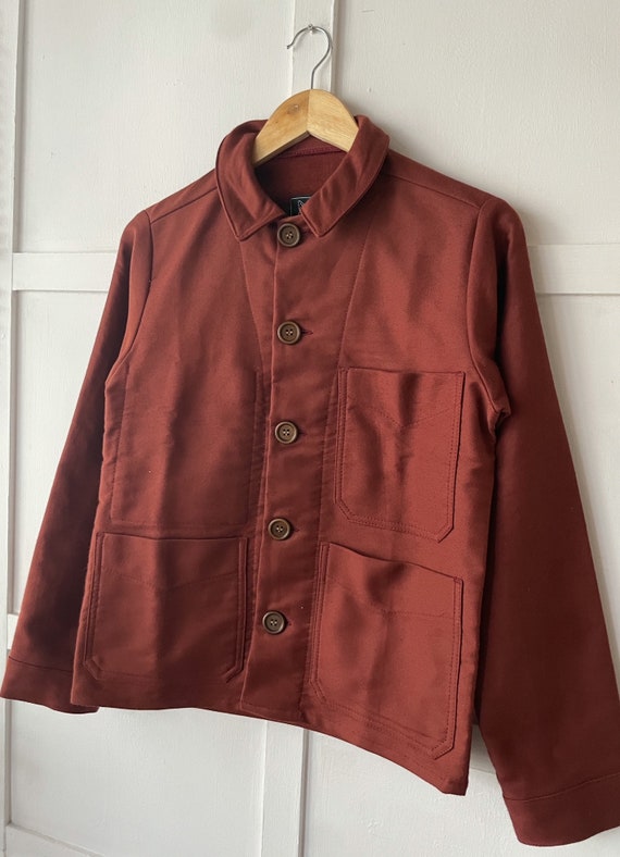 ジャケット・アウター French Work JKT Moleskin Cotton Twill Vintage Moleskin French Work Jacket Made In England - Moss