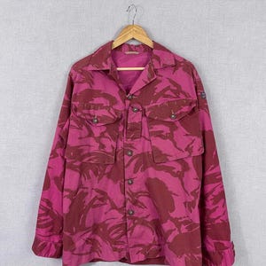 Vintage Pink Britische Armee Jacke 90er Jahre Camo Shirt/Jacket