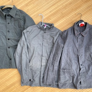 Vintage Workwear Chore Jacket Utility Grey Worker 100% Cotton - All Sizes