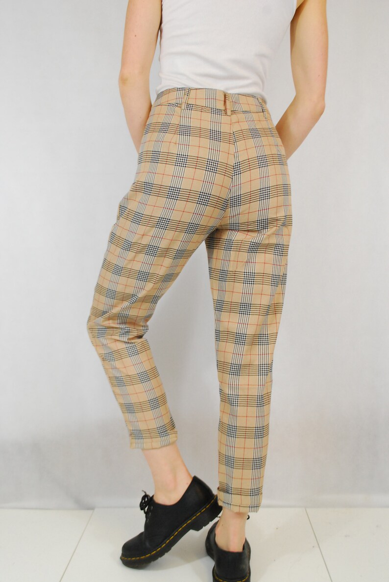 Tartan Plaid Check Chino Capri Pants/Trousers image 4