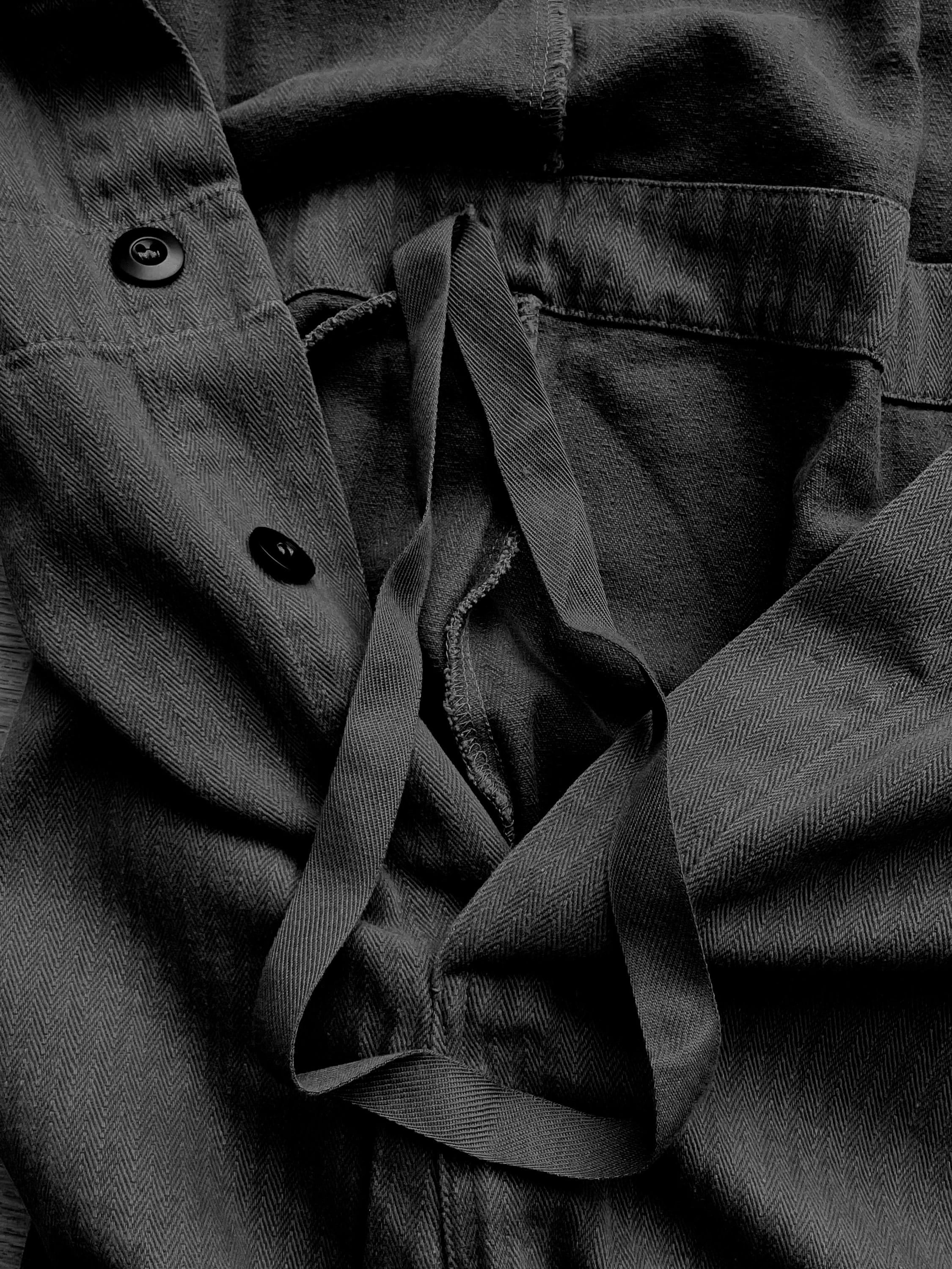 French Workwear Boilersuit Railroad Black - Herringbone Cotton
